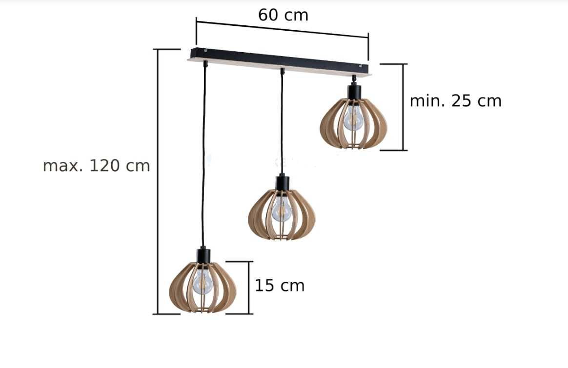 Lampa sufitowa drewniana