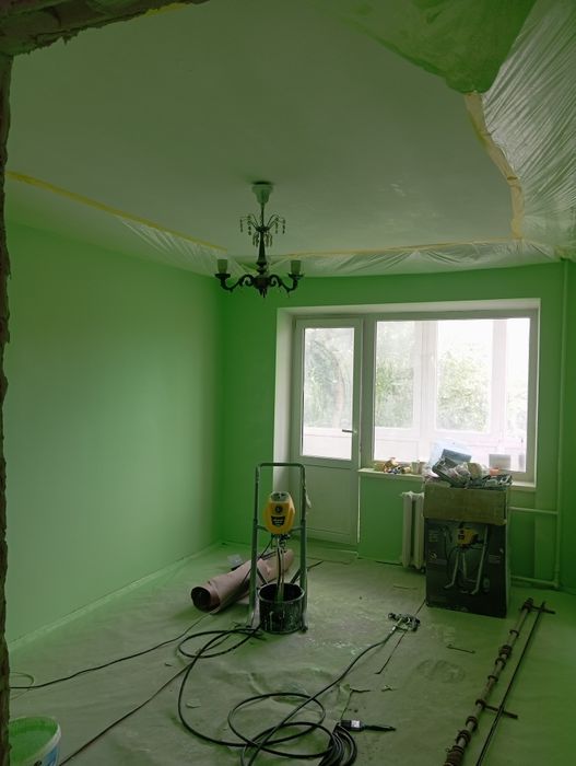 Фарбування  м2 квартир, комерційних приміщень безвоздушне фарбув