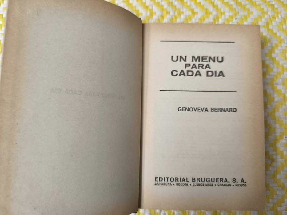 Un menú para cada día 
con recetas de cocina, 
de Genoveva Bernard