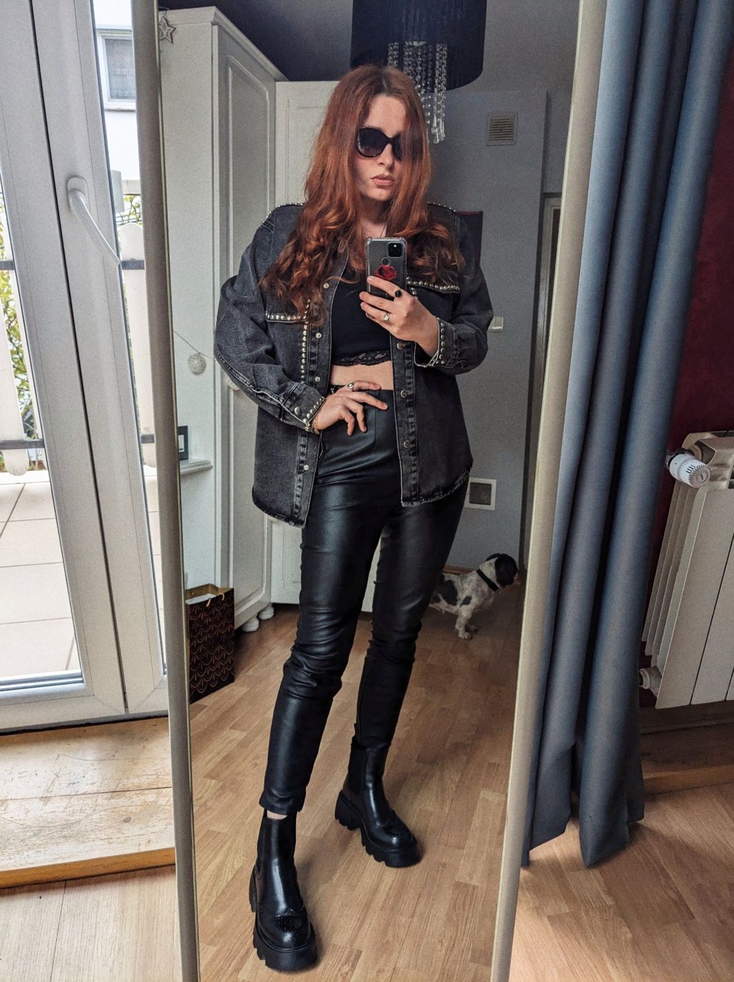 Kurtka Stradivarius Jeansowa 36 S Denim Jeans Ćwieki Czarna Rock Od Za