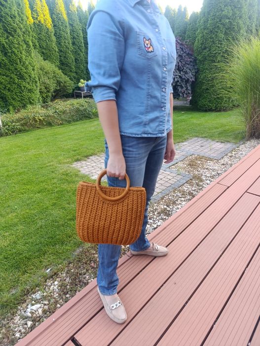 Torebka ręcznie robiona na szydełku "kłosek" Handmade