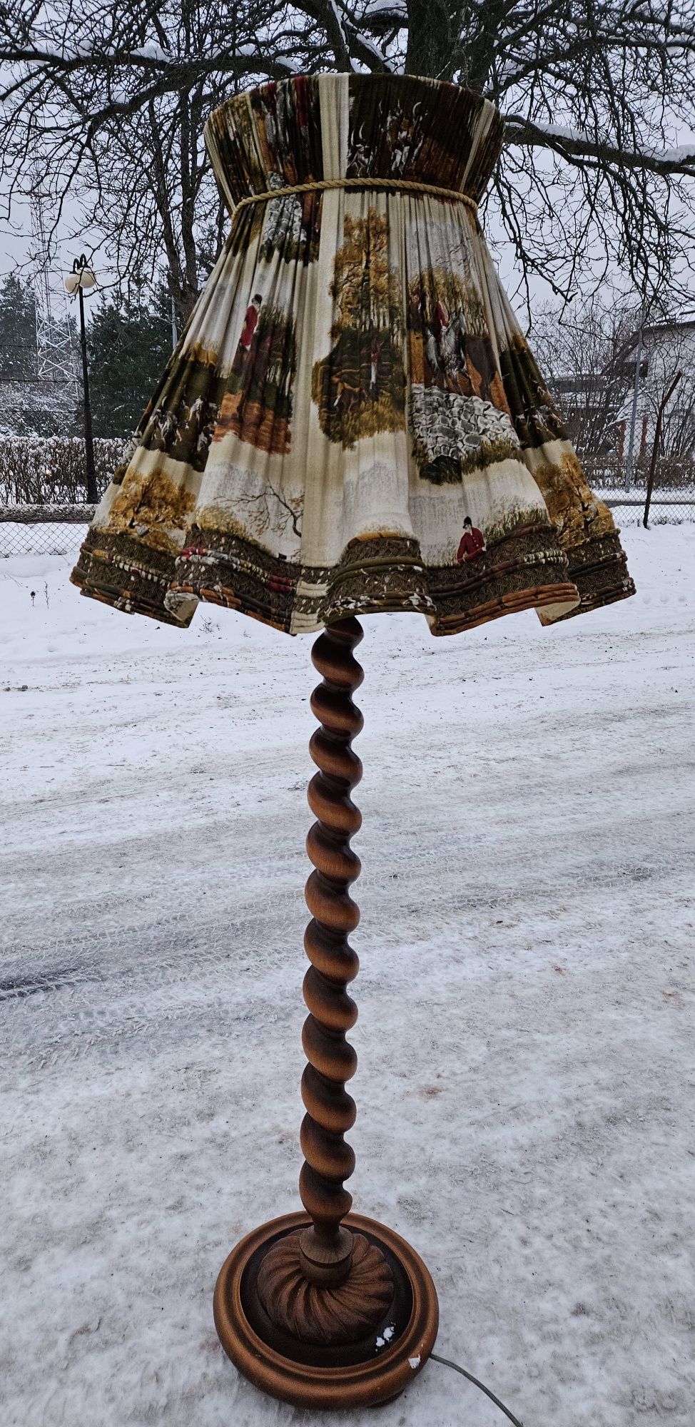 Stara lampa Drewniana Podłogowa