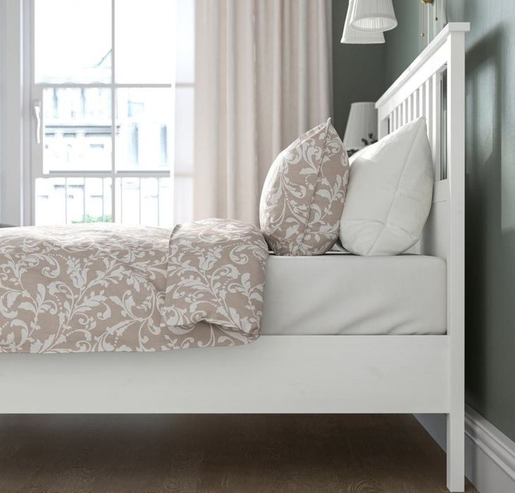 Łóżko drewniane białe Ikea Hemnes 140x200 stelaż i materac