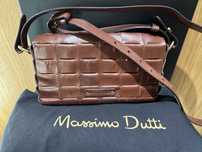 Brazowa pleciona torebka Massimo Dutti