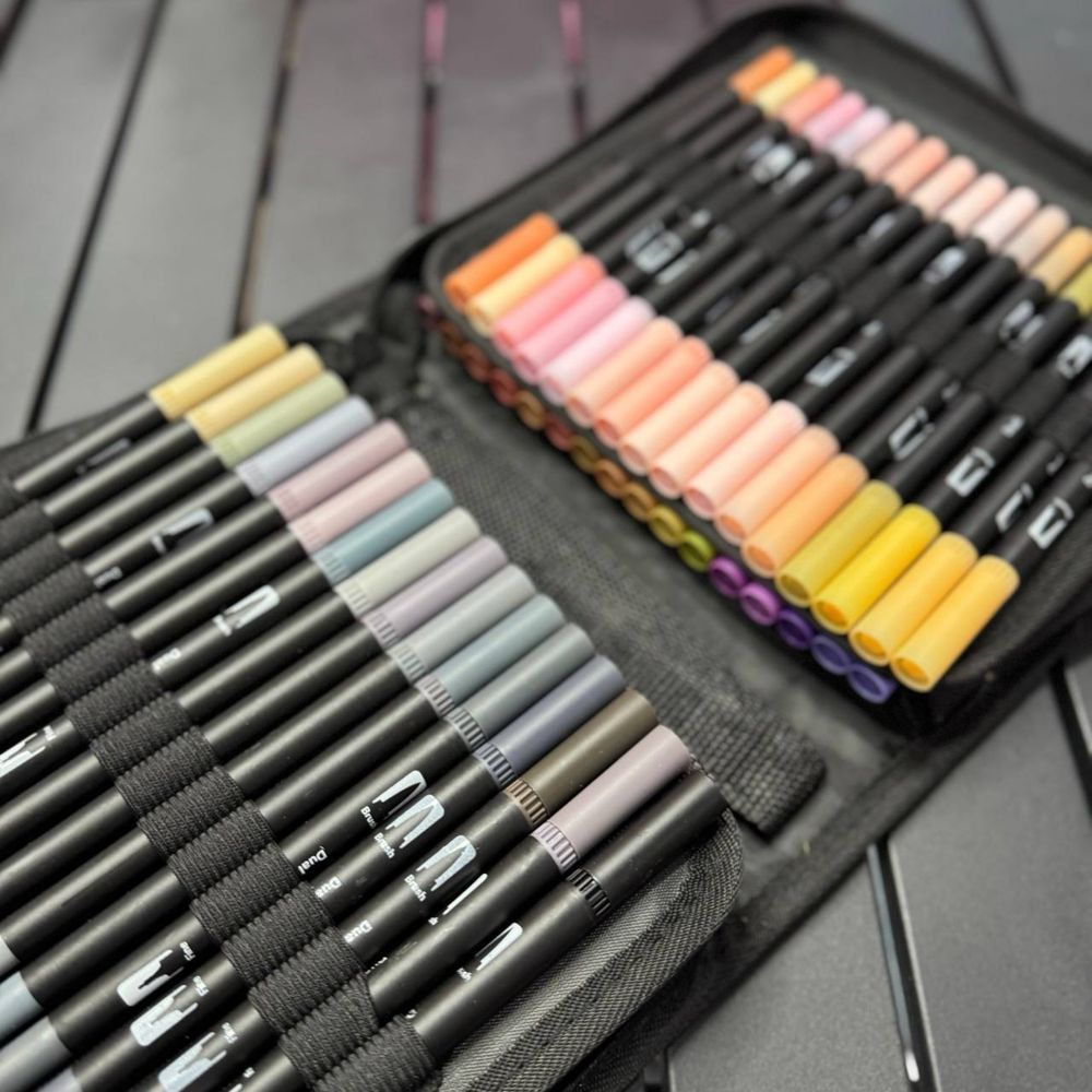 ‼️Маркери‼️акварельні двосторонні Dual Brush 80/100 шт фломастери