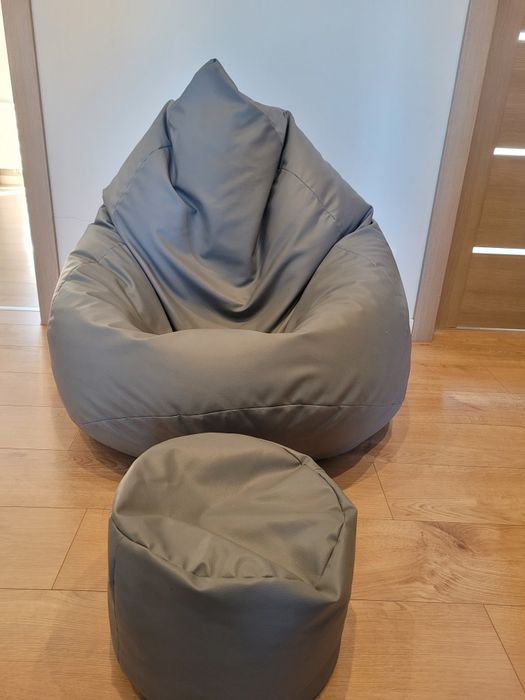 duża pufa worek z podnóżkiem xxl