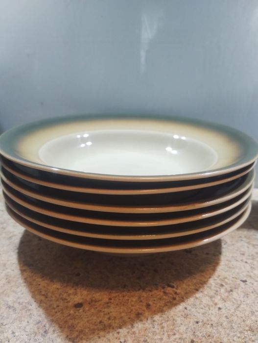 6 głębokich talerzy z Tułowic, porcelit