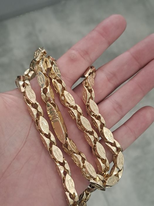 Złoty łańcuszek splot CARTIER 585 Nowy