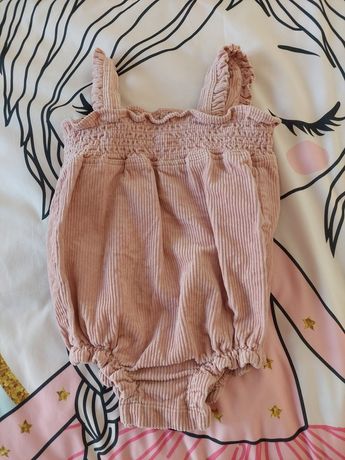Babygrow de bombazine rosa - Zippy - menina - tamanho 9/12 meses - pou