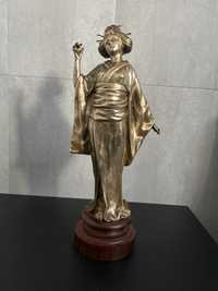 Figura de bronze japonesa do período Meiji de Alfred Jorel