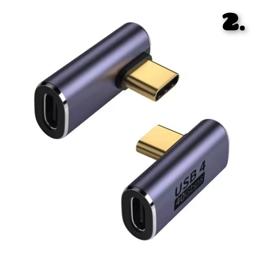Adapter USB-C na USB-C kątowy 90 stopni