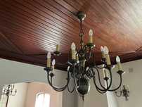 2 candeeiros lustre + 2 apliques em latão