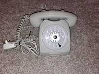 Telefon Retro z tarczą SHEMA kolor szary