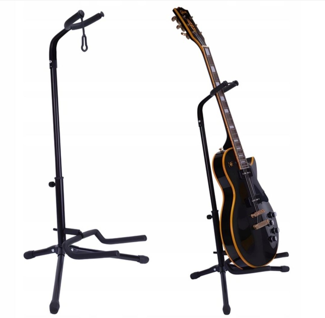 Statyw stojak gitarowy składany regulowany wieszak na gitare czarny