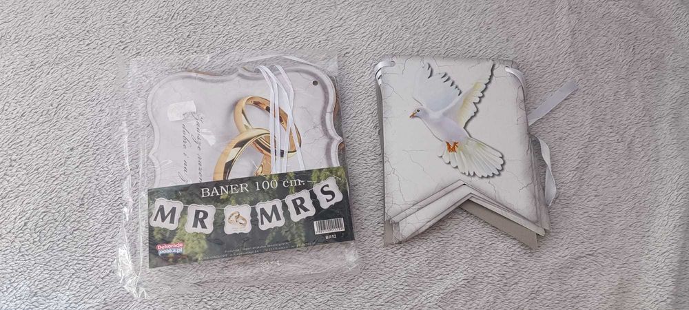 Baner ślubny/weselny Mąż i Żona oraz Mr and Mrs