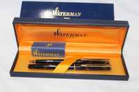 Conjunto Waterman, 1 tinta permanente aparo ouro 18k 1 esferográfica