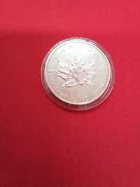 1 Серебряная инвестиционная монета Кленовый лист 1991