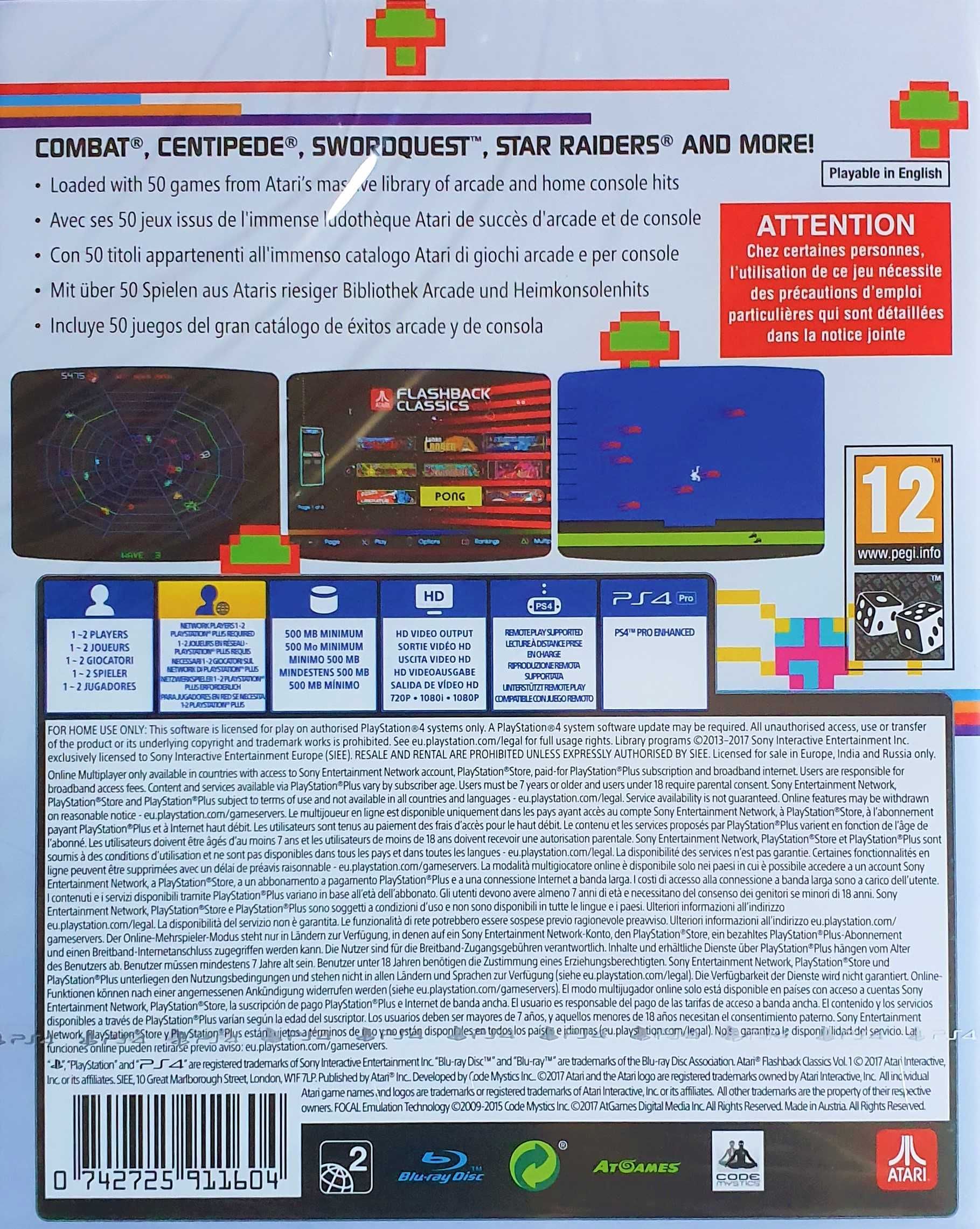 Atari Flashback Classics VOL. 1 Playstation 4 PS4 PS5 Nowa Multigames