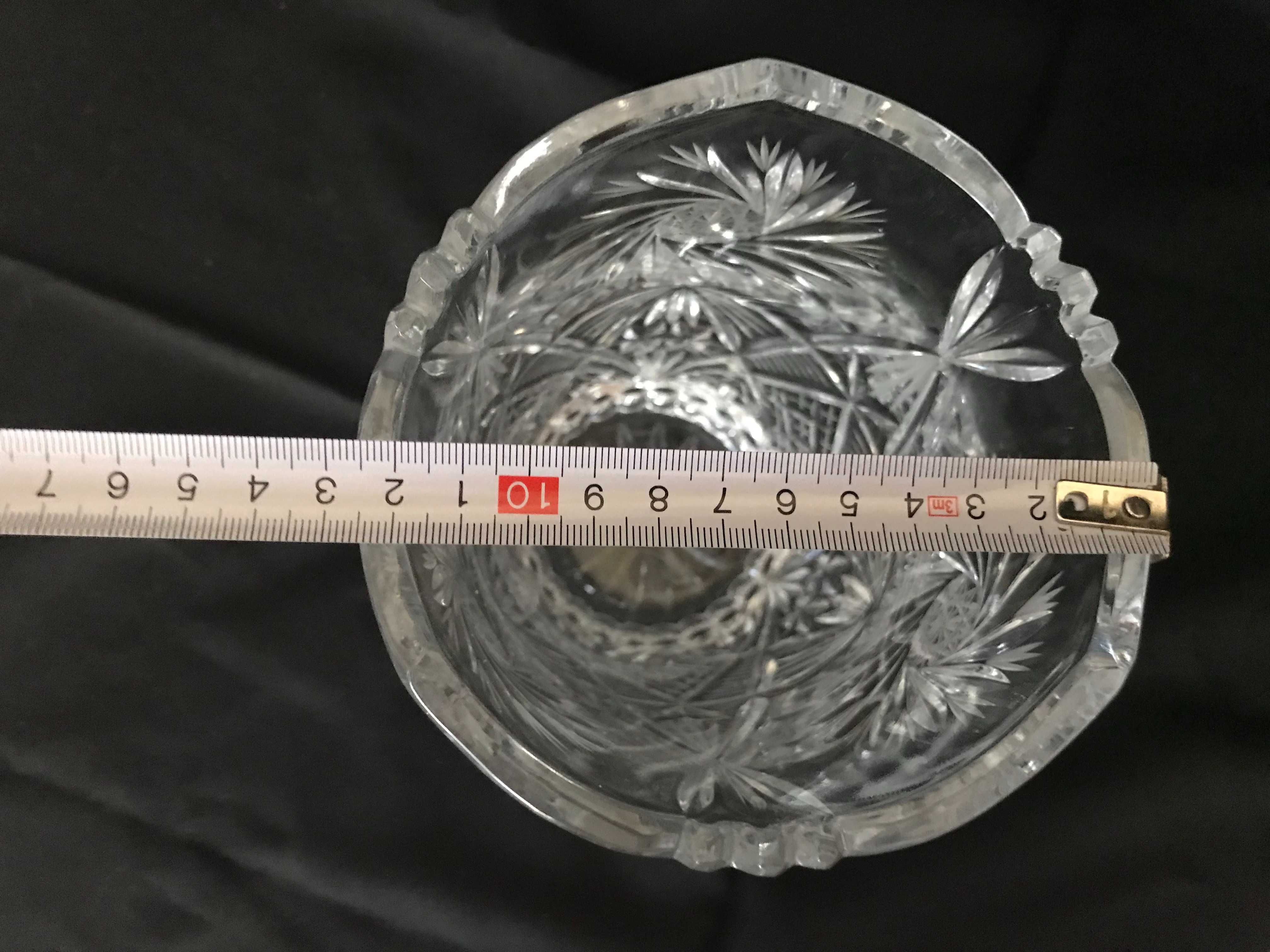 Kryształowy wazon 22 cm vintage PRL