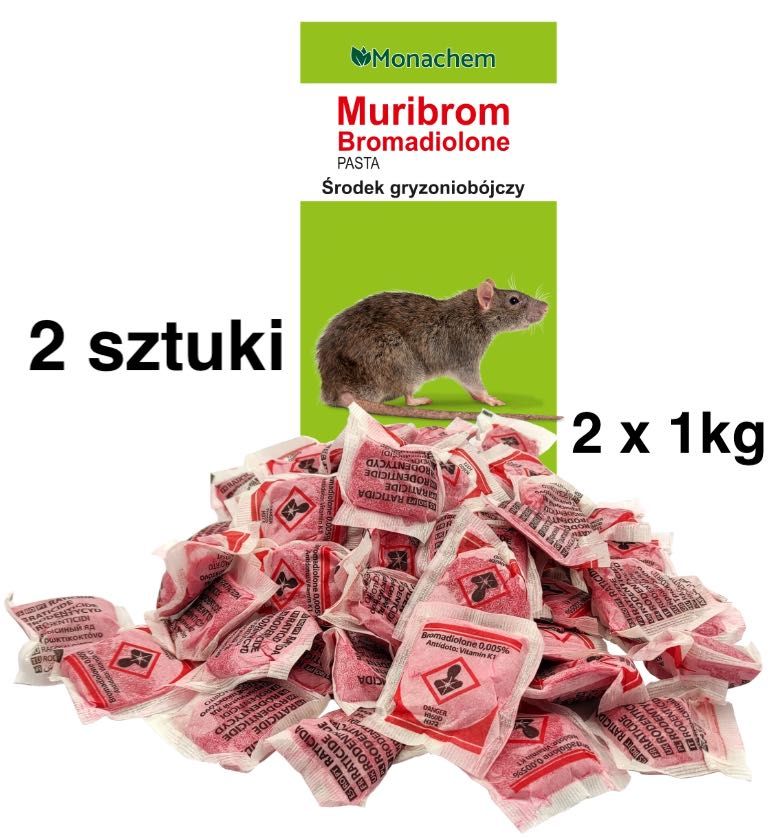 Trutka na myszy i szczury Muribrom Pasta Bromadiolone 2x1kg
