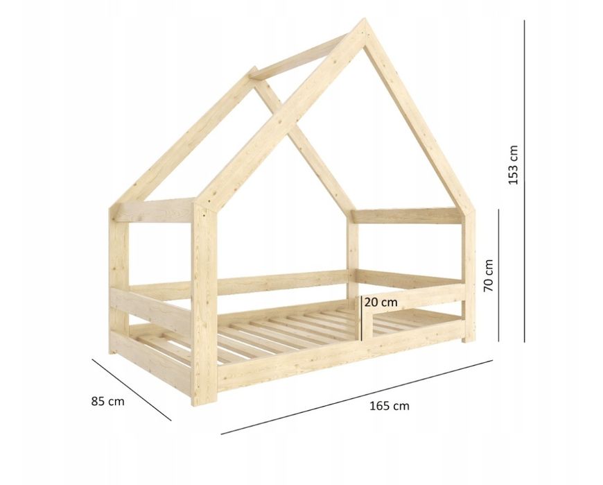 Łóżko domek + materac 160x80 BunnyBeds
