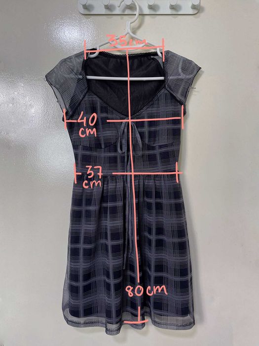 Vestido xadrez cinzento laço frente - Cutenew, S