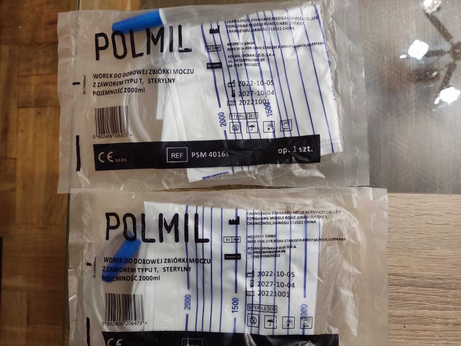 Cewniki urologiczne, POLMIL, ROMED, FOLEY, razem 5 sztuk