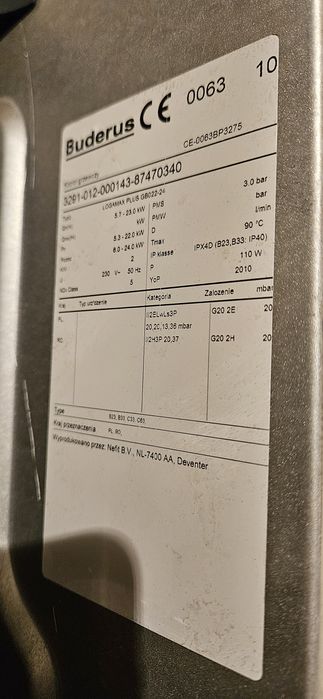 Sprzedam kocioł gazowy Buderus Logamax Plus GB022-24 uszkodzony