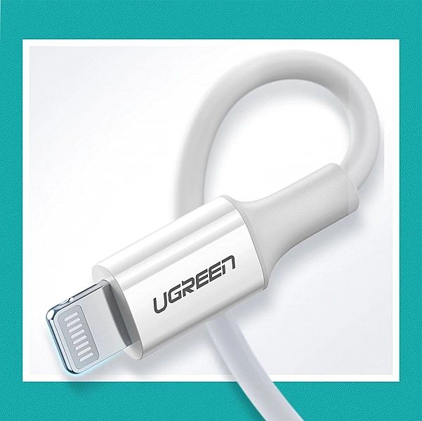 Kabel Ugreen US171 Lightning - USB-C MFi PD 20W 480Mb/s 1m - biały
