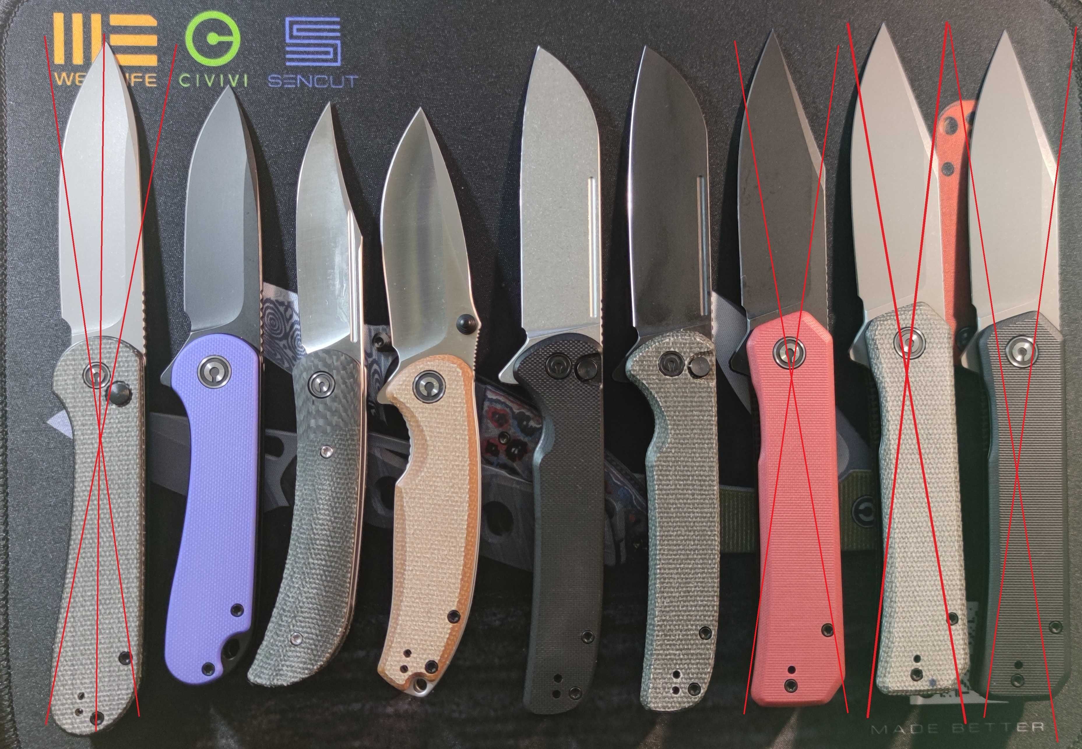 Колекція кишенькових ножів We knife CIVIVI та Kansept Kizer QSP