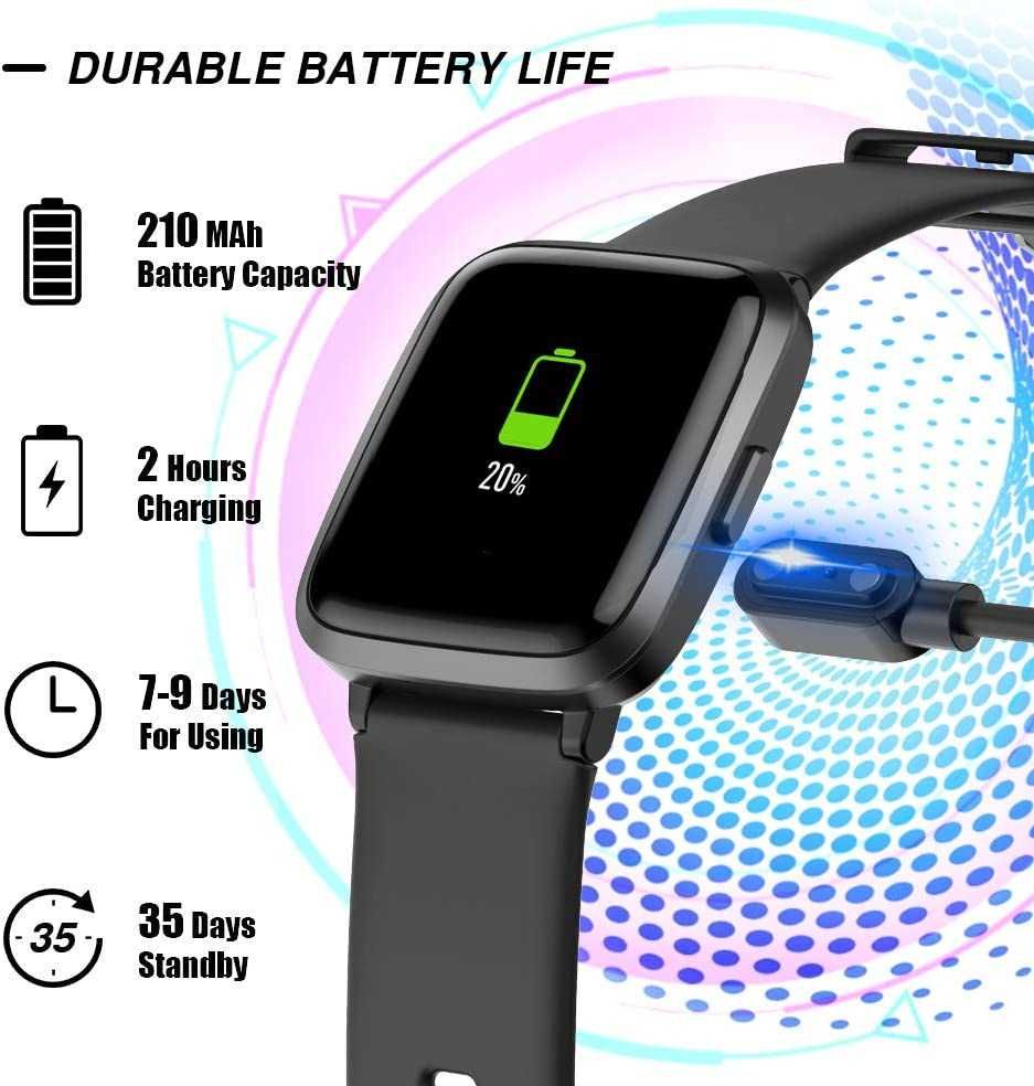 Tomshoo Smartwatch tętno sen IP68 spO2 ciśnienie Zegarek sportowy tlen