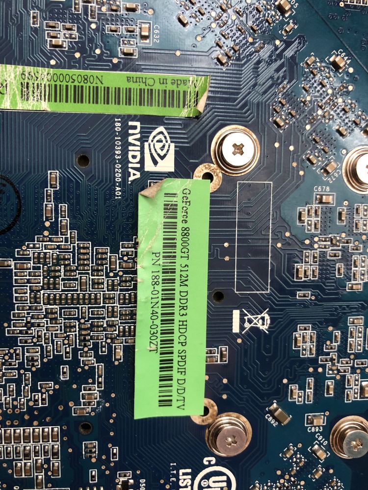 GeForce 8800GT 512mb не рабочая