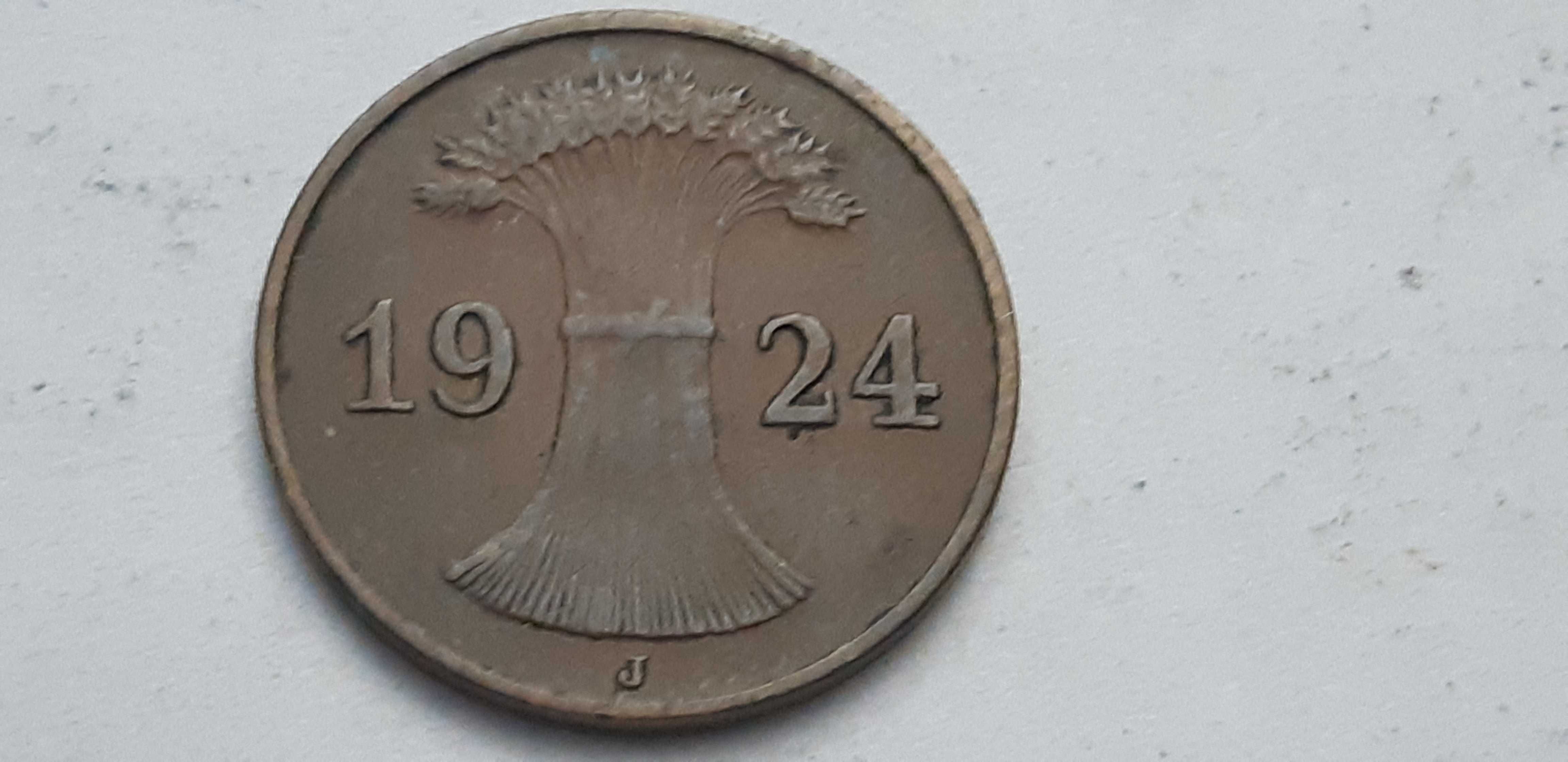 Niemcy Republika Weimarska - 1 fenig, pfennig 1924 - mennica J