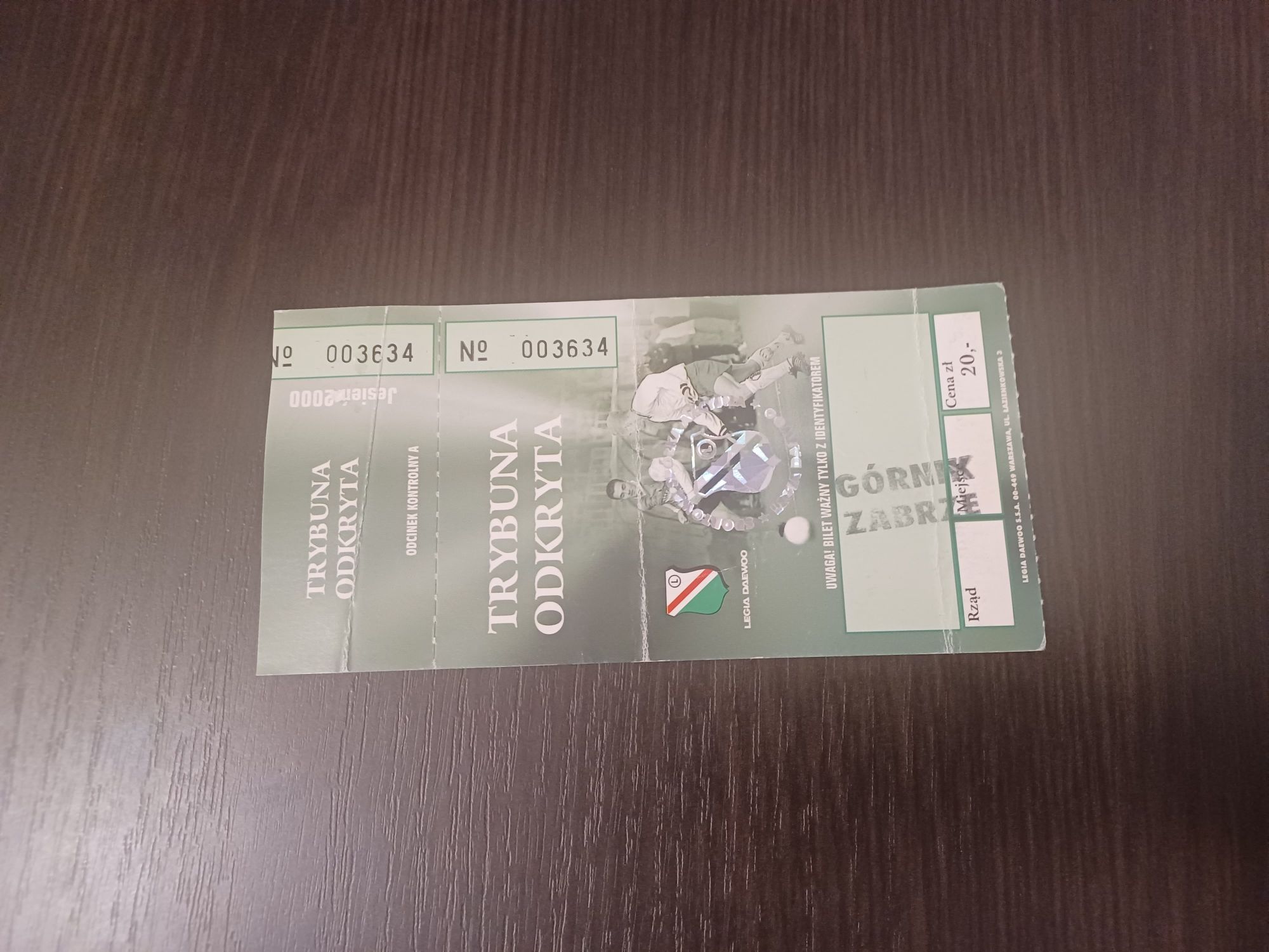 Bilet Legia Górnik 2000