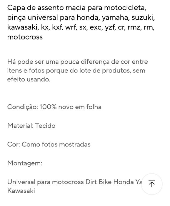 Capa de banco de moto