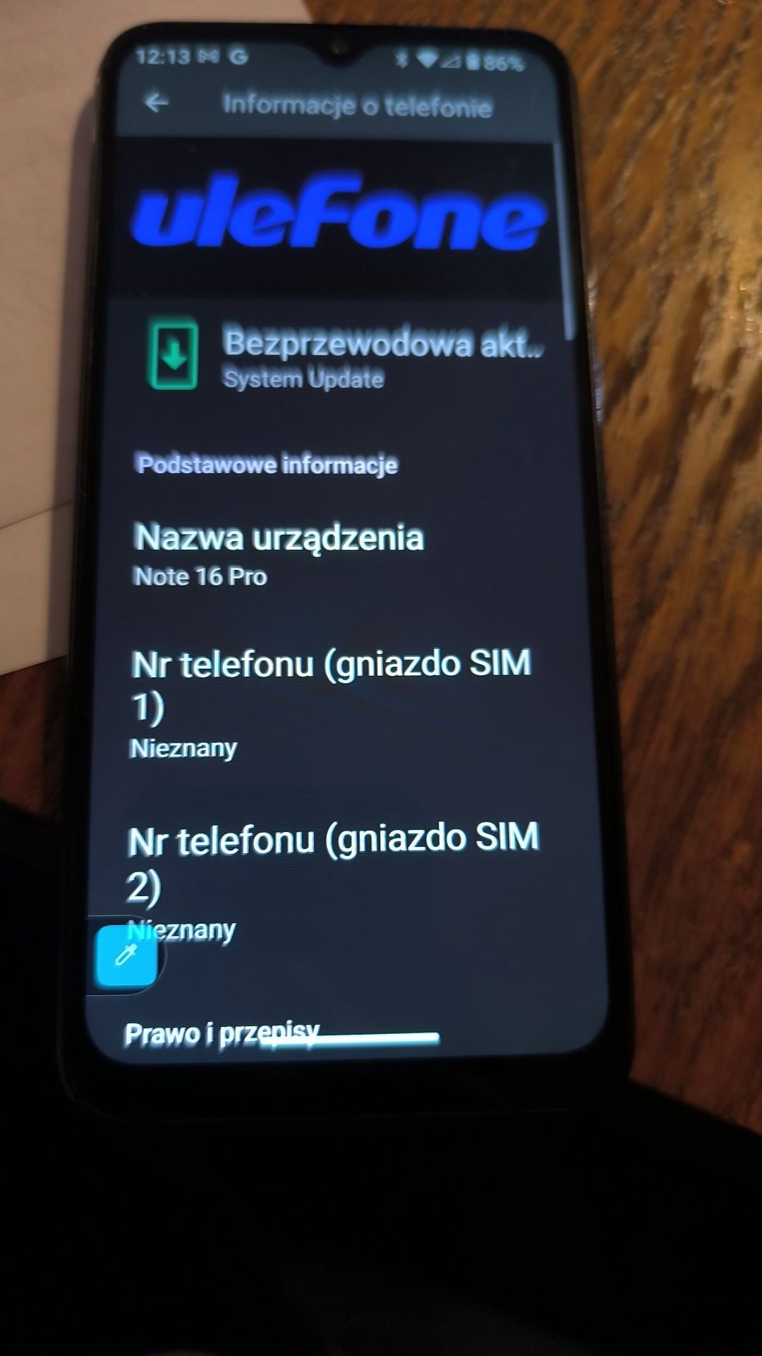 Ulefone Note 16 pro 8+8 GB 256 GB super stan cienki-wytrzymały