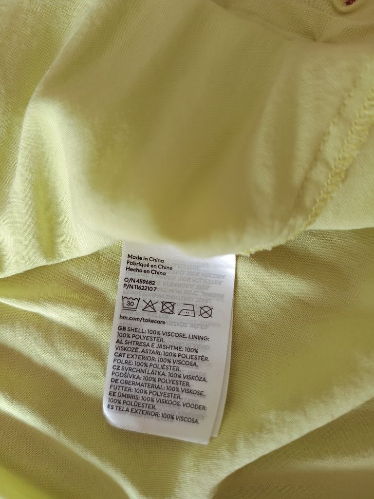 Sukienka limonkowa H&M mama XL do karmienia