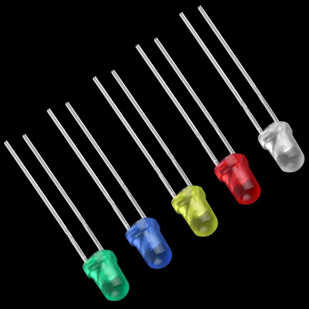Zestaw diod LED 5mm RGB + białe 100szt. MIX