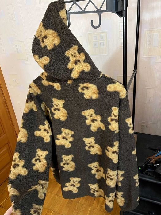 Теплая кофта медведи, мишки, на замке с капюшоном