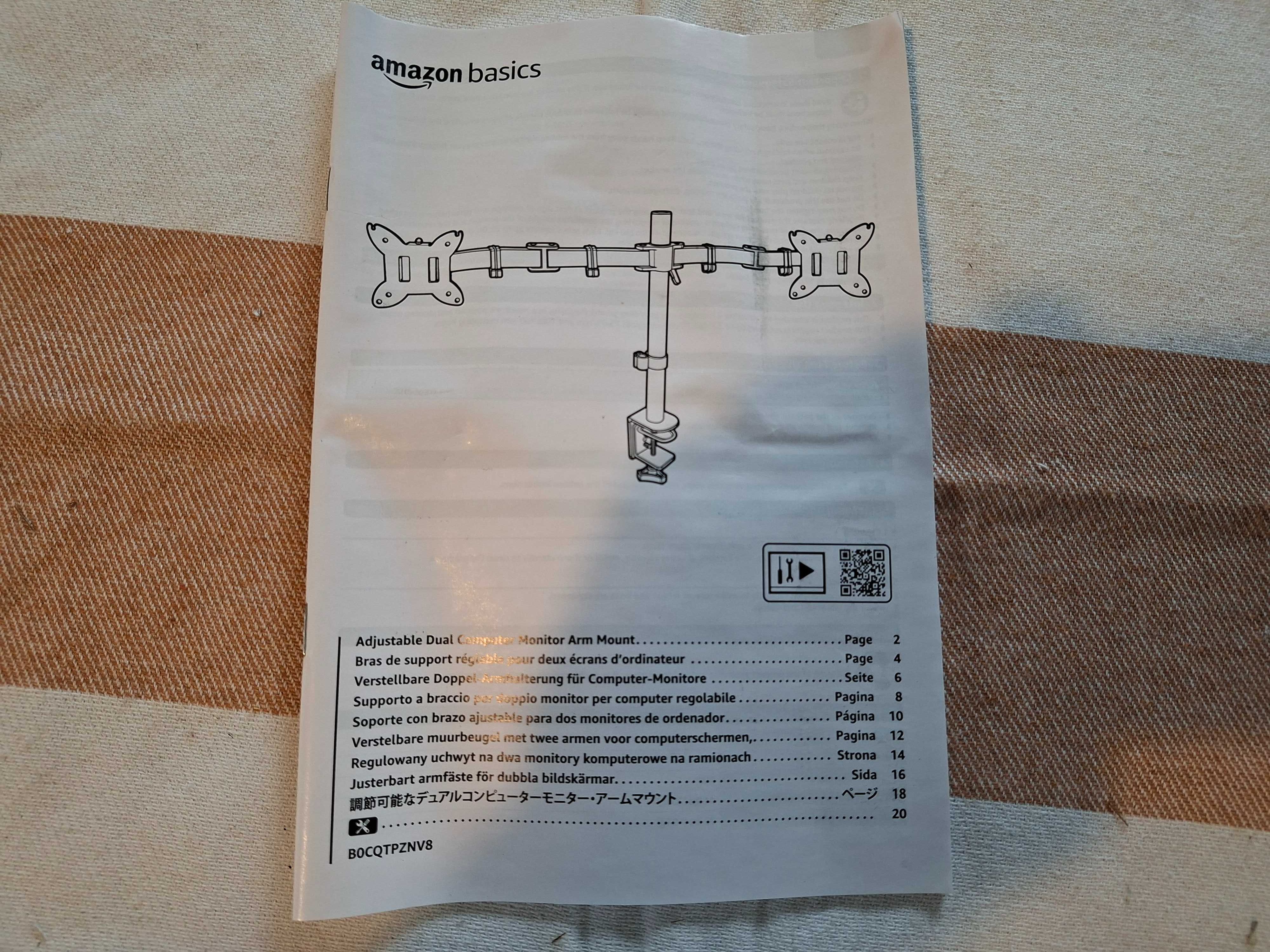 Amazon Basics Stojak na 1 monitor komputerowy, do biurka