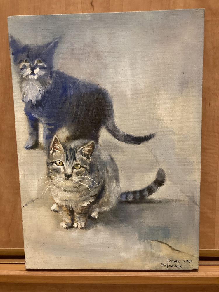 Obraz olejny „Koty” / autorka: Dorota Stefaniak-Rudzińska