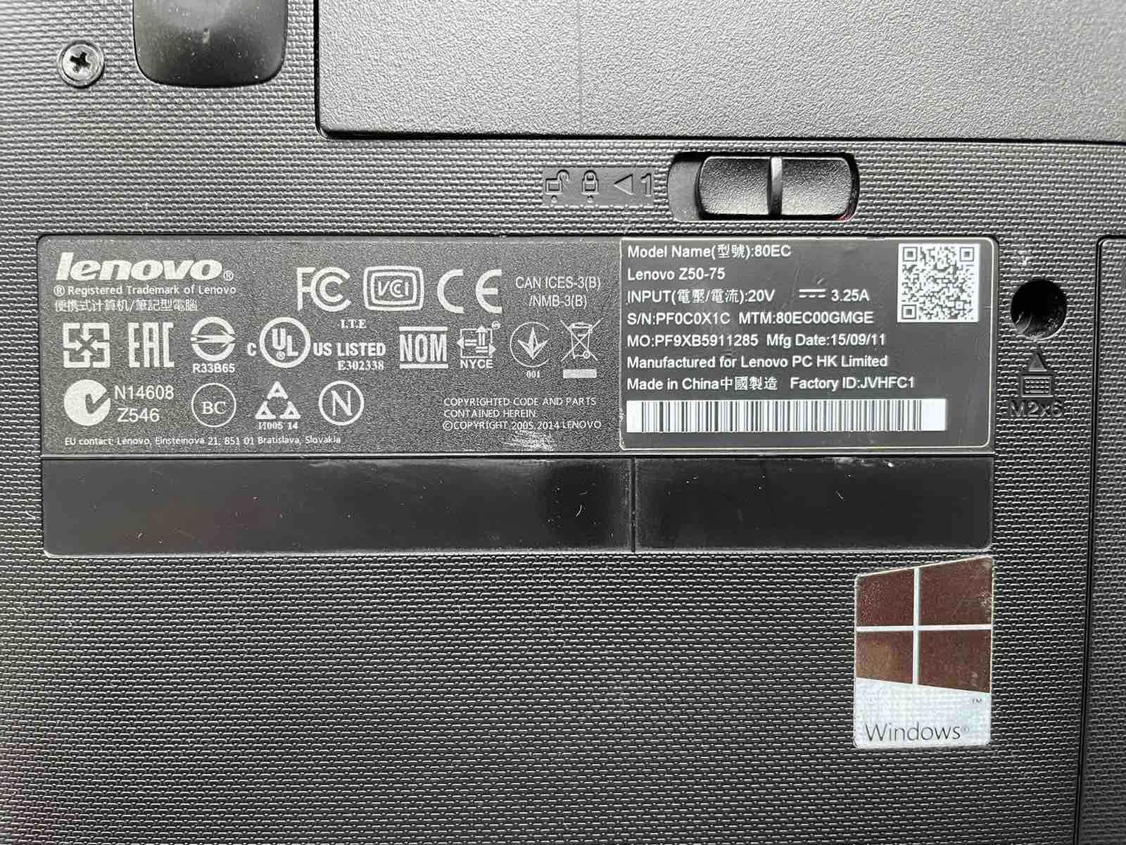 Ноутбук Lenovo z50-75 AMD A10-7300 1TB діагональ 15.6 ноут