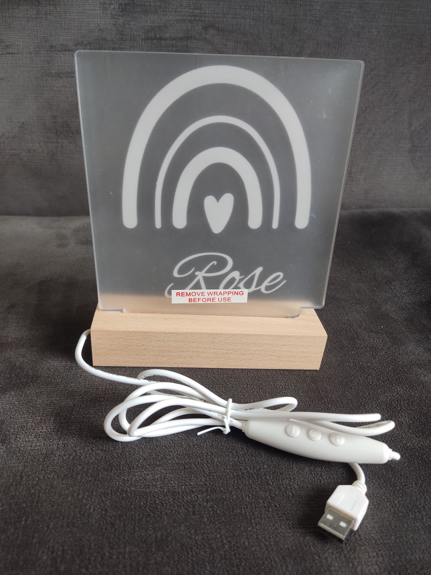 Podstawka LED drewniana lampka usb