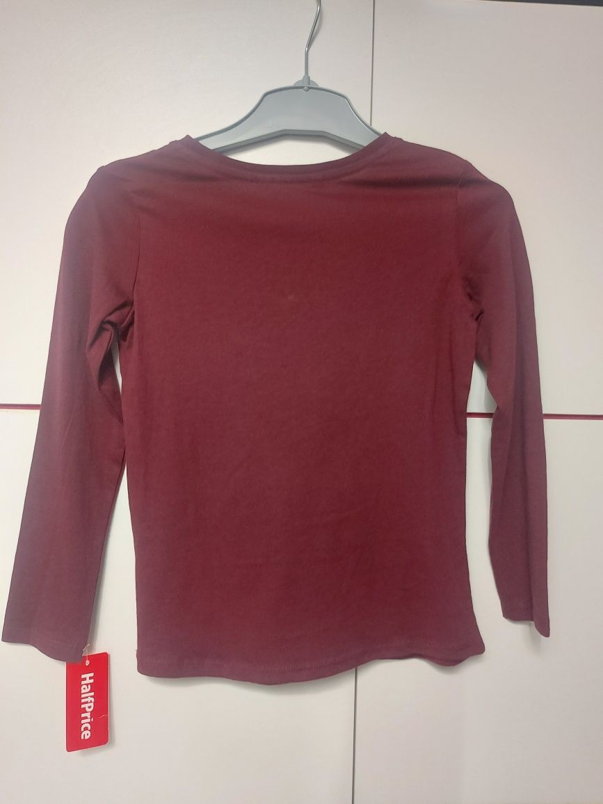 Nowa czerwona bluzka z Mikołajem Camaieu rozmiar 122