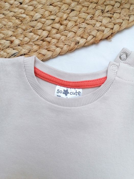 T-shirt Bege Canelada de Bebé