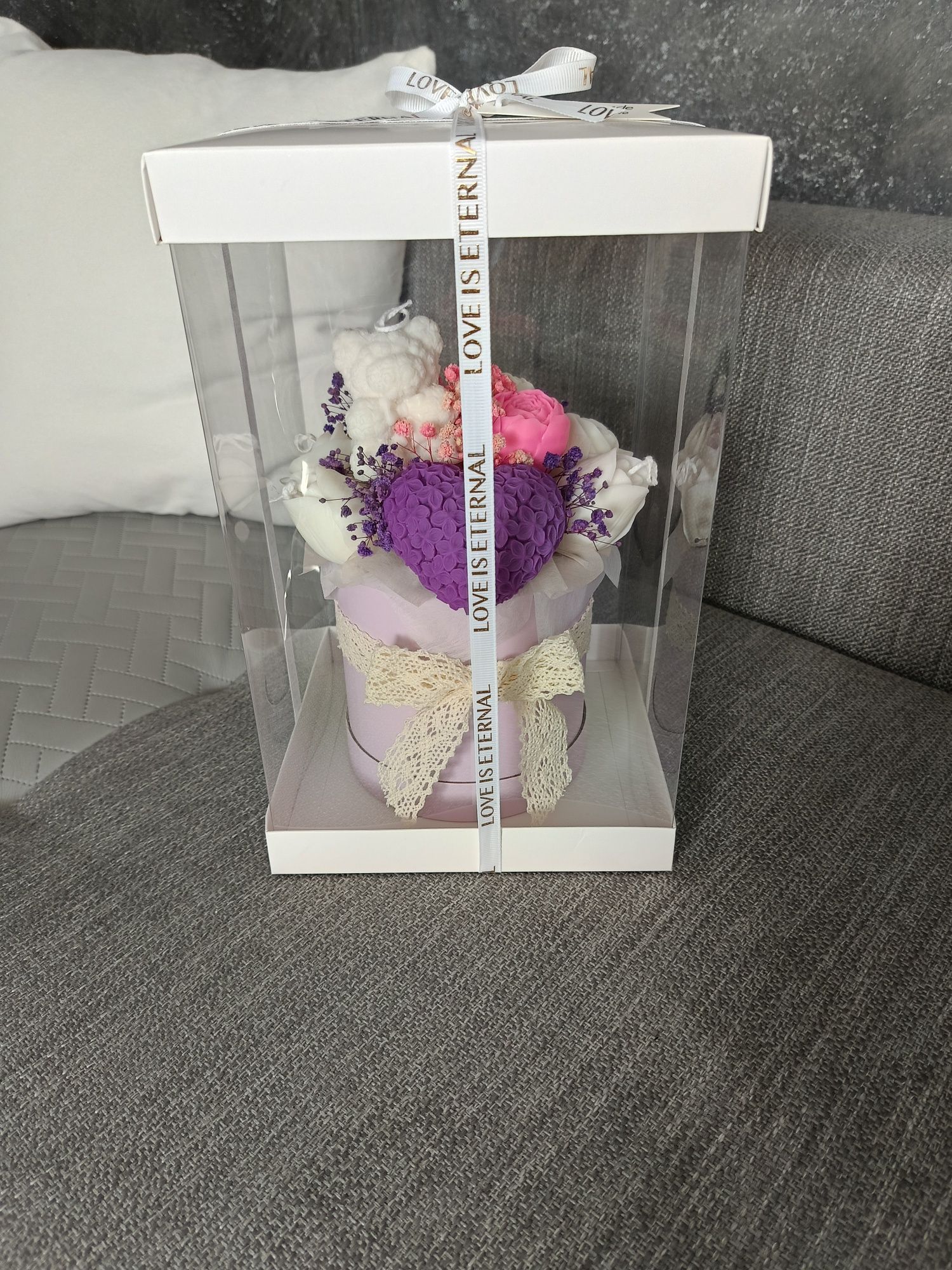 Flower box z świec sojowych handmade