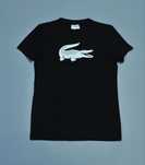 Lacoste оригинал футболка мужская на лето чёрная большое лого