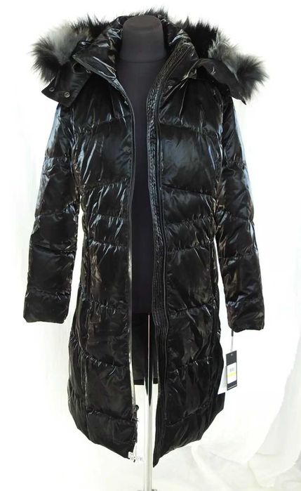 Karl Lagerfeld новое пальто пуховик куртка капюшон S чёрное пух 100%ор