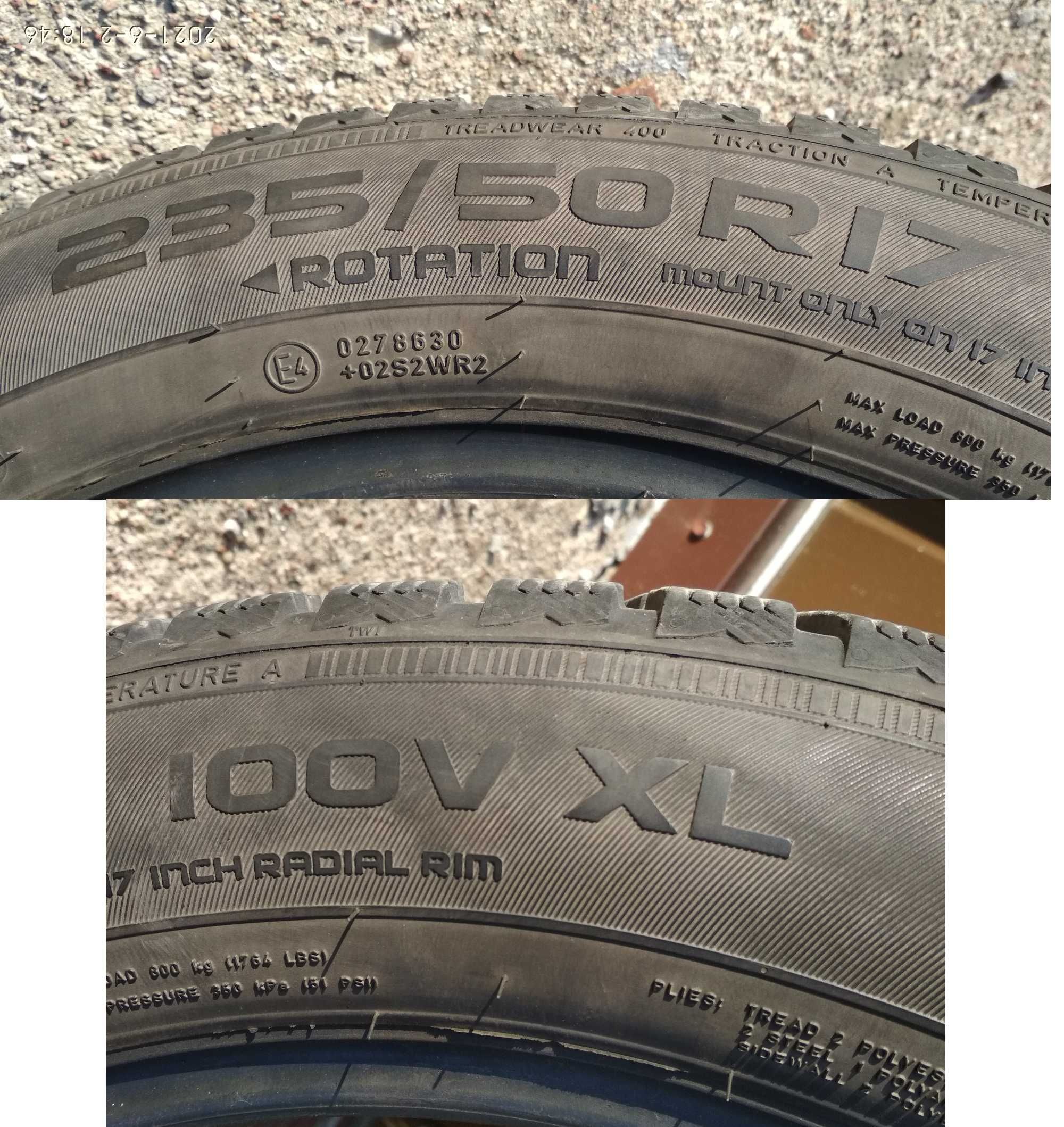 2 x opona Nokian WR D4 235/50/17 100V XL DOT 3317 ~5,5mm