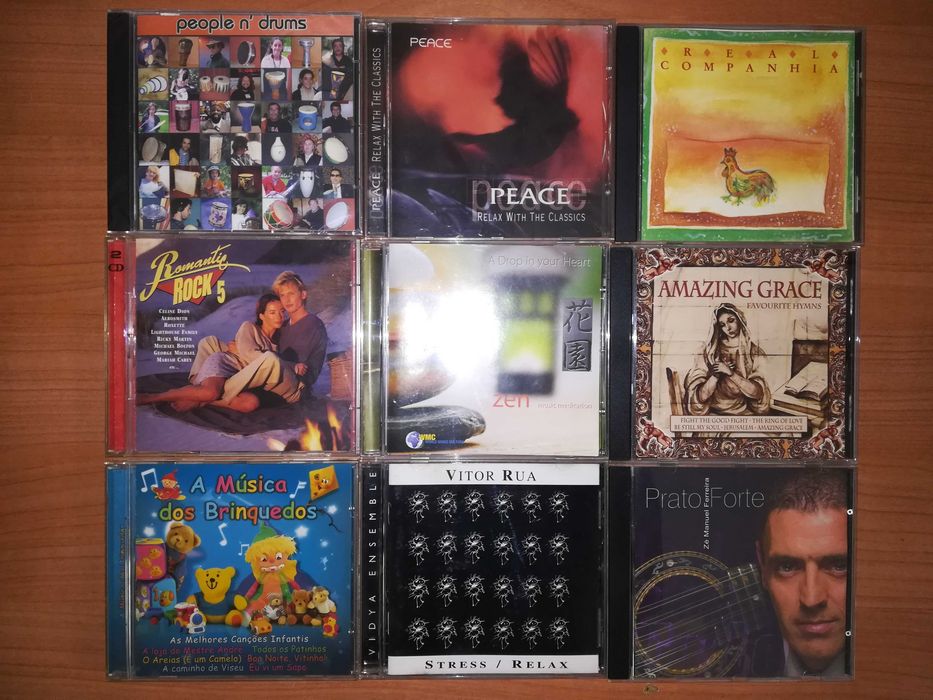 CDs, vários artistas/bandas/estilos. Preço de €1 a €5
